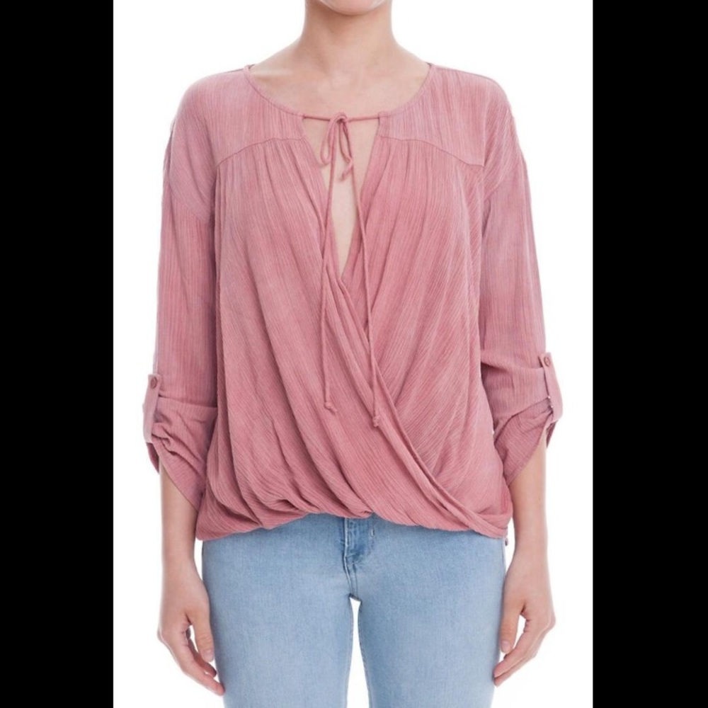 Lush Overlap Crepon Blouse - S